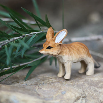 Handmade Carved Fennec Fox Figurine